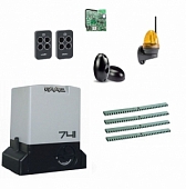 Автоматика для откатных ворот FAAC 741KIT FULL4-К, комплект: привод, радиоприемник, 2 пульта, фотоэлементы, лампа, 4 рейки