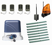 Автоматика для откатных ворот KSL-1300 KIT-L1K8-BT-Т4, комплект: привод, 4 пульта, Bluetooth-модуль, лампа, 8 реек