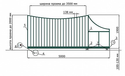 Каркас откатных ворот КОРН серии ЛУНА, купить в любом городе России с доставкой, размер 3 500х2 000, цвет e128fd18-9af7-11e3-81d6-e447bd2f56ba, цена 76 570 руб.