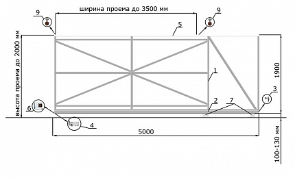 Откатные ворота из 3D сетки ГИТТЕР серии КЛАССИК, купить в любом городе России с доставкой, размер 3 500х2 000, цвет e128fd37-9af7-11e3-81d6-e447bd2f56ba, цена 39 600 руб.