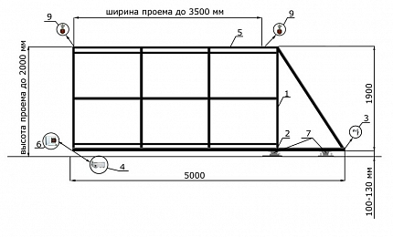 Откатные ворота 3 метра серии ЭКО-СТ, купить в любом городе России с доставкой, размер 3 500х2 000, цвет e128fd6d-9af7-11e3-81d6-e447bd2f56ba, цена 40 500 руб.