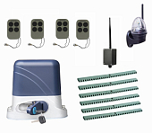Автоматика для откатных ворот KSL-1300 KIT-L4K6-BT-Т4, комплект: привод, 4 пульта, Bluetooth-модуль, лампа, 6 реек