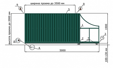 Откатные ворота из дерева серии ЕВРО, купить в любом городе России с доставкой, размер 3 500х2 000, цвет e128fd18-9af7-11e3-81d6-e447bd2f56ba, цена 60 970 руб.