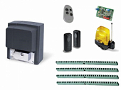 Автоматика для откатных ворот CAME BX608AGS FULL4-T1, комплект: привод, радиоприемник, пульт, фотоэлементы, антенна, лампа, 4 рейки