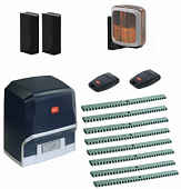 Автоматика для откатных ворот BFT ARES BT A 1500-KIT-A8, комплект: привод, 2 пульта, фотоэлементы, лампа, 8 реек