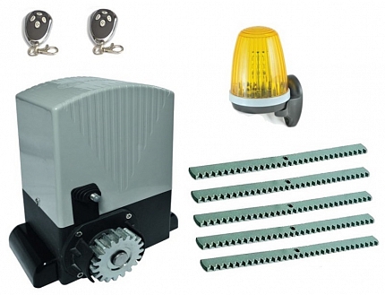 AN-MOTORS ASL500KIT-L5 Автоматика для откатных ворот ASL500KIT-L5, комплект: привод, сигнальная лампа, 2 пульта, 5 реек