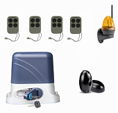 Автоматика для откатных ворот KSL-1300 FULL-K-Т4, комплект: привод, 4 пульта, фотоэлементы, лампа