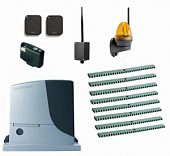 Автоматика для откатных ворот NICE RB1000KIT8-LK-BT, комплект: привод, радиоприёмник, 2 пульта, лампа, 8 реек, Bluetooth-модуль
