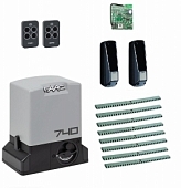 Автоматика для откатных ворот FAAC 740KIT-F8, комплект: привод, радиоприемник, 2 пульта, фотоэлементы, 8 реек