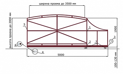 Откатные ворота 3 метра серии РАДУГА, купить в любом городе России с доставкой, размер 3 500х2 000, цвет 82ad33be-9aed-11e3-81d6-e447bd2f56ba, цена 63 570 руб.