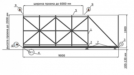 Откатные ворота КОРН КЛАССИК, толщина 60 мм, купить в любом городе России с доставкой, размер 6 000х2 000, зашивка e128fd85-9af7-11e3-81d6-e447bd2f56ba, цвет 0a535ed2-caf7-11e4-0a8b-525400a65df8, цена 57 600 руб.