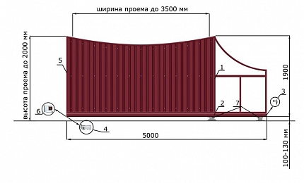 Каркас откатных ворот КОРН серии ЛУНА, купить в любом городе России с доставкой, размер 3 500х2 000, цвет 82ad33be-9aed-11e3-81d6-e447bd2f56ba, цена 76 570 руб.