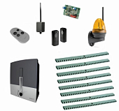 Автоматика для откатных ворот CAME BXL04AGS FULL8-K1-T1-BT, комплект: привод, радиоприемник, пульт, фотоэлементы, лампа, 8 реек, Bluetooth-модуль