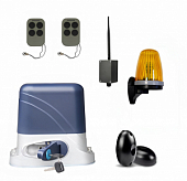Автоматика для откатных ворот КОРН KSL-1300FULL-3K-BT, комплект: привод, 2 пульта, Bluetooth-модуль, фотоэлементы, лампа