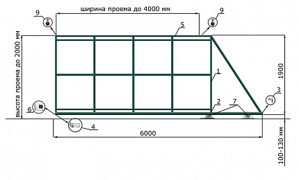 Откатные ворота 4 метра серии ЭКО-СТ, купить в любом городе России с доставкой, размер 4 000х2 000, цвет e128fd18-9af7-11e3-81d6-e447bd2f56ba, цена 41 400 руб.