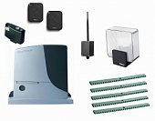 Автоматика для откатных ворот NICE RB1000KIT-LN5-BT, комплект: привод, радиоприёмник, 2 пульта, лампа, 5 реек, Bluetooth-модуль