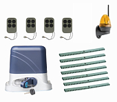 Автоматика для откатных ворот KSL-800 KIT-LK7-Т4, комплект: привод, 4 пульта, лампа, 7 реек