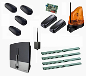 Автоматика для откатных ворот BXL04AGS FULL4-K2-BT-T4, комплект: привод, радиоприемник, 4 пульта, фотоэлементы, лампа, 4 рейки, Bluetooth-модуль Автоматика для откатных ворот BXL04AGS FULL4-K2-BT-T4, комплект: привод, радиоприемник, 4 пульта, фотоэлементы, лампа, 4 рейки, Bluetooth-модуль