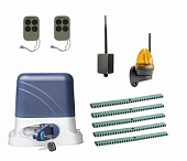Автоматика для откатных ворот КОРН KSL-800KIT-LK5-BT, комплект: привод, 2 пульта, Bluetooth-модуль, лампа, 5 реек