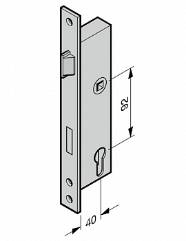 HORMANN 3095108 Врезной замок с трубчатым профилем (40 / 92 / 9 DIN правый /DIN левый, PZ для калитки и боковой двер
