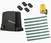 Автоматика для откатных ворот ARW-1000MKIT L8-T4, комплект: привод, сигнальная лампа, 4 пульта, 8 реек