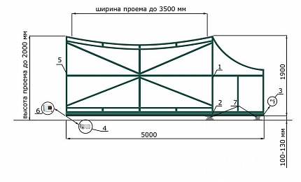 Откатные ворота 3 метра серии ЛУНА, купить в любом городе России с доставкой, размер 3 500х2 000, цвет e128fd18-9af7-11e3-81d6-e447bd2f56ba, цена 63 570 руб.