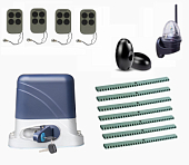 Автоматика для откатных ворот KSL-1300 FULL-4K7-Т4, комплект: привод, 4 пульта, фотоэлементы, лампа, 7 реек