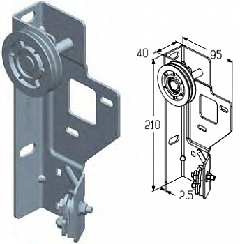 ALUTECH B180SR - 402630200 Кронштейн правый B180SR для подъёмных секционных ворот