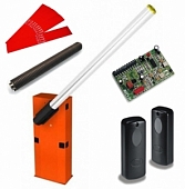 Шлагбаум автоматический CAME GARD 3750-AF, комплект: тумба, стрела, пружина, наклейки светоотражающие, радиоприёмник, фотоэлементы