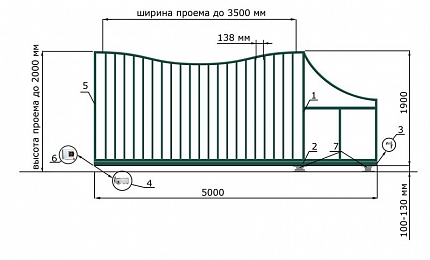 Каркас откатных ворот КОРН серии РУЧЕЙ, купить в любом городе России с доставкой, размер 3 500х2 000, цвет e128fd18-9af7-11e3-81d6-e447bd2f56ba, цена 79 170 руб.