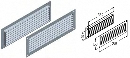 ALUTECH VG-368RWH - 401900000 Решетка вентиляционная регулируемая (белая) VG-368RWH для подъёмных секционных ворот