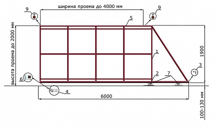 Откатные ворота 4 метра серии ЭКО-СТ, купить в любом городе России с доставкой, размер 4 000х2 000, цвет 82ad33be-9aed-11e3-81d6-e447bd2f56ba, цена 41 400 руб.