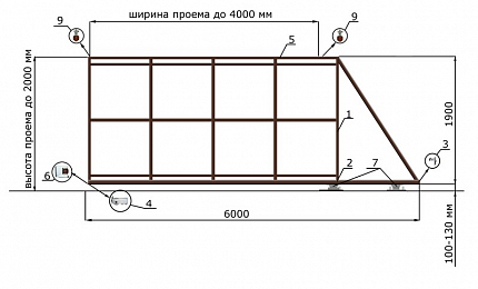 Откатные ворота 4 метра серии ЭКО-СТ, купить в любом городе России с доставкой, размер 4 000х2 000, цвет e128fd62-9af7-11e3-81d6-e447bd2f56ba, цена 41 400 руб.