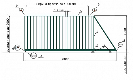 Откатные ворота из дерева серии ЭКО, купить в любом городе России с доставкой, размер 4 000х2 000, цвет e128fd18-9af7-11e3-81d6-e447bd2f56ba, цена 55 800 руб.