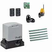 Автоматика для откатных ворот FAAC 740KIT FULL-К5, комплект: привод, радиоприемник, 2 пульта, фотоэлементы, лампа, 5 реек