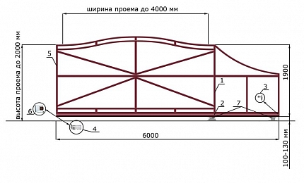 Откатные ворота 4 метра серии ВОЛНА, купить в любом городе России с доставкой, размер 4 000х2 000, цвет 82ad33be-9aed-11e3-81d6-e447bd2f56ba, цена 70 070 руб.