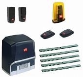 Автоматика для откатных ворот BFT ARES BT A 1000-KIT5, комплект: привод, фотоэлементы, лампа, 2 пульта, 5 реек