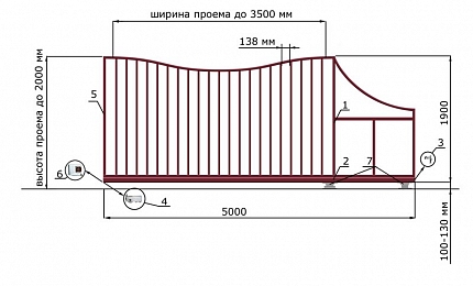 Откатные ворота из дерева серии РУЧЕЙ, купить в любом городе России с доставкой, размер 3 500х2 000, цвет 82ad33be-9aed-11e3-81d6-e447bd2f56ba, цена 79 170 руб.