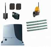 Автоматика для откатных ворот NICE RB1000KIT4-LK-BT, комплект: привод, радиоприёмник, 2 пульта, лампа, 4 рейки, Bluetooth-модуль