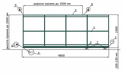 Откатные ворота КОРН ЭКО-СП (сборные), толщина 60 мм , купить в любом городе России с доставкой, размер 3 500х2 000, зашивка e128fd85-9af7-11e3-81d6-e447bd2f56ba, цвет e128fd18-9af7-11e3-81d6-e447bd2f56ba, цена 40 500 руб.