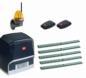 Автоматика для откатных ворот BFT ARES BT A 1000-LK5, комплект: привод, лампа, 2 пульта, 5 реек