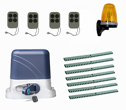 КОРН KSL-1300KIT-L3K7-T4 Автоматика для откатных ворот KSL-1300 KIT-L3K7-Т4, комплект: привод, 4 пульта, лампа, 7 реек