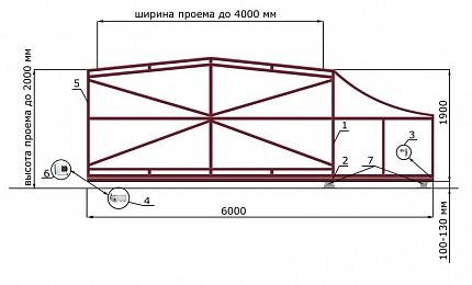 Откатные ворота 3 метра серии ГОРКА, купить в любом городе России с доставкой, размер 4 000х2 000, цвет 82ad33be-9aed-11e3-81d6-e447bd2f56ba, цена 63 570 руб.