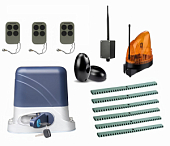 Автоматика для откатных ворот KSL-1300 FULL-1K6-BT-Т3, комплект: привод, 3 пульта, Bluetooth-модуль, фотоэлементы, лампа, 6 реек