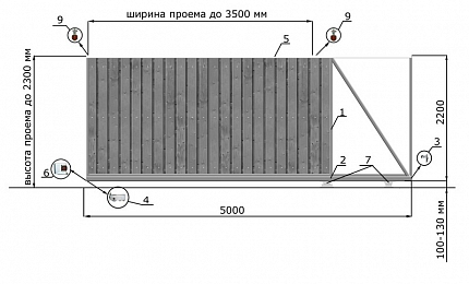 Откатные ворота из дерева серии КЛАССИК, купить в любом городе России с доставкой, размер 3 500х2 300, цвет e128fd37-9af7-11e3-81d6-e447bd2f56ba, цена 86 400 руб.