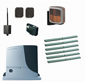 Автоматика для откатных ворот NICE RB600KIT6-LA-BT, комплект: привод, радиоприёмник, 2 пульта, лампа, 6 реек, Bluetooth-модуль
