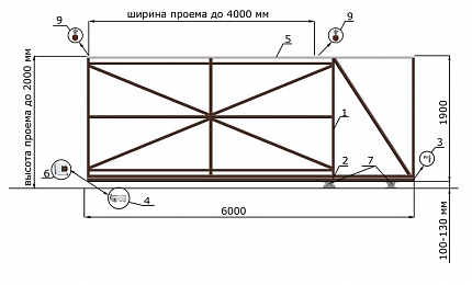 Откатные ворота из дерева серии КЛАССИК, купить в любом городе России с доставкой, размер 4 000х2 000, цвет e128fd62-9af7-11e3-81d6-e447bd2f56ba, цена 40 500 руб.