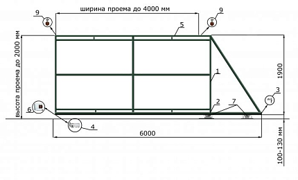 Откатные ворота для дачи серии ЭКО-Л, купить в любом городе России с доставкой, размер 4 000х2 000, цвет e128fd18-9af7-11e3-81d6-e447bd2f56ba, цена 31 500 руб.