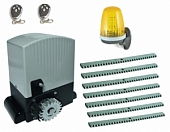 Автоматика для откатных ворот AN-MOTORS ASL2000KIT-L7, комплект: привод, сигнальная лампа, 2 пульта, 7 реек