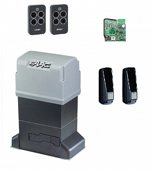 FAAC 844ERKIT-F Автоматика для откатных ворот FAAC 844ERKIT-F, комплект: привод, радиоприемник, 2 пульта, фотоэлементы